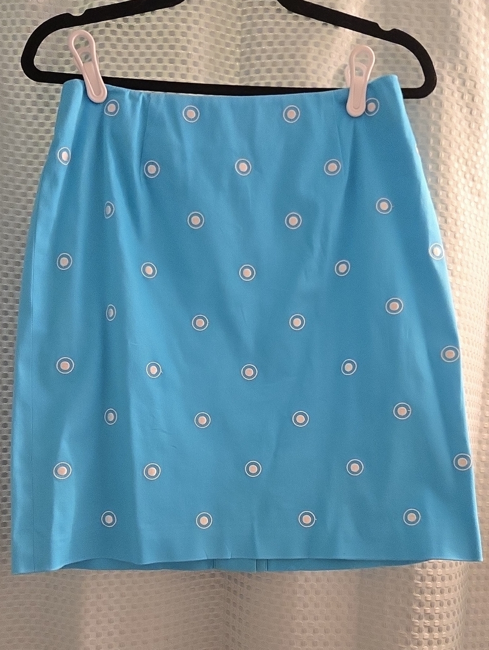 Light Blue Polka Dot Mini Skirt - Women
